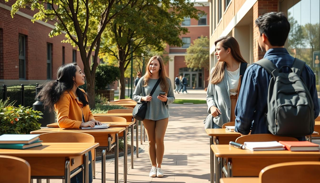 Student using a study guide to organize academic notes